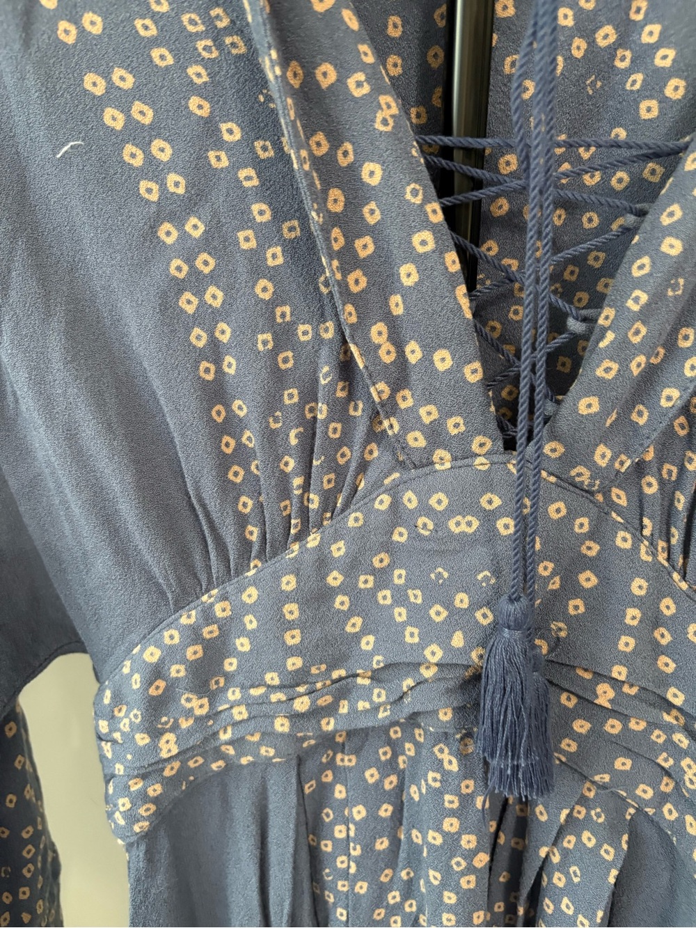 Free People Modern Kimono Denim Blue Maxi Dress 0 Boho Chic Romantic Effortless - Picture 9 of 11